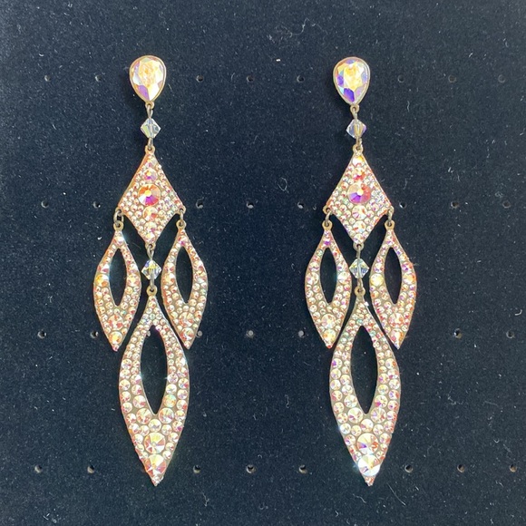 🆕 Stefanie Somers STACI AB Crystal in Black/Dark Metal Custom 💎 Earrings - Picture 6 of 9